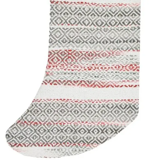 C&F Home 20" Cozy Nordic Red & Gray Hanging Large Christmas XMAS Stocking image {1}
