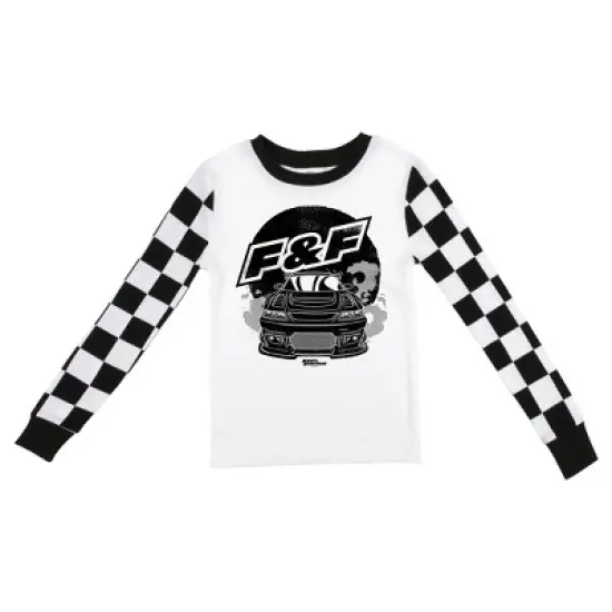 The Fast & The Furious Youth Long Sleeve Pajama Set With Checkerboard Design image {1}