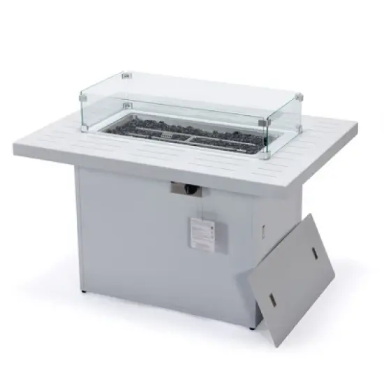 LeisureMod Chelsea Modern Aluminum Patio Propane Fire Pit Table &ndash; Outdoor Heating Table for Patio, Deck, Balcony, Backyard, and Garden Spaces image {18}