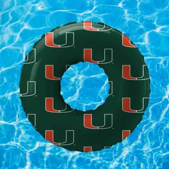 NCAA Miami Hurricanes 48" Inflatable Pool Float: PVC Water Float, 330 lbs Capacity image {3}