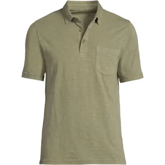 Lands' End Men's Short Sleeve Slub Pocket Polo image {8}