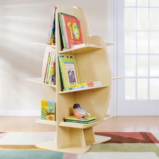 Guidecraft EdQ Reading Tree: Children's Wooden Standing Bookshelf and Classroom Book and Toy Storage Organizer image {3}