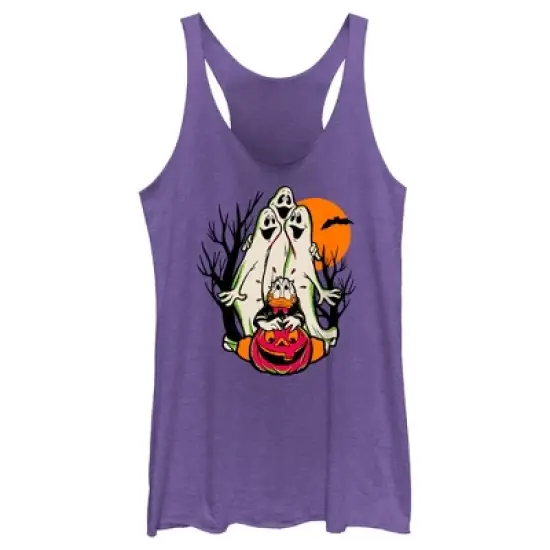 Women's Mickey & Friends Halloween Donald Duck Ghosts Racerback Tank Top image {3}