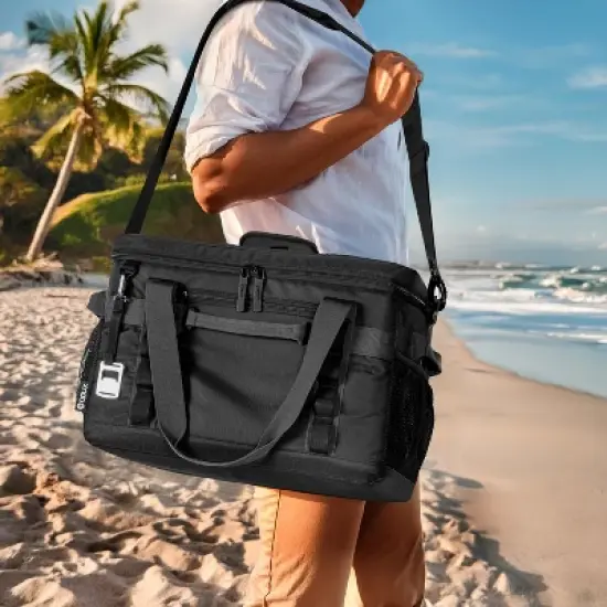 OPUX Soft Sided Cooler Bag, Insulated Collapsible Portable Leakproof with Shoulder Strap, Beach Camping Travel Road Trip image {7}