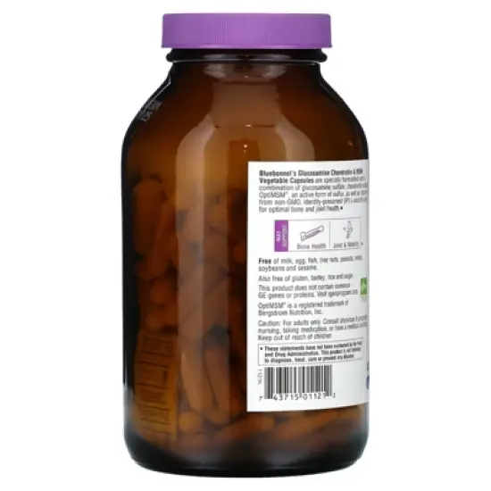 Bluebonnet Nutrition Glucosamine Chondroitin & MSM, 180 Vegetable Capsules image {2}