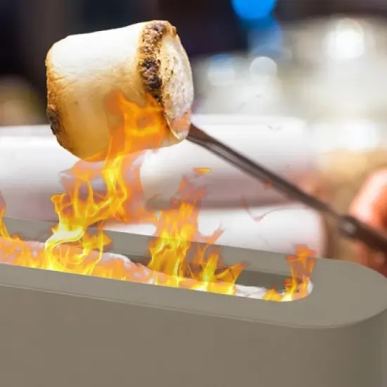 Aoodor Concrete Tabletop Fire Pit Portable Mini Small Tabletop Fireplace Rectangular Brown for Indoor & Outdoor - Bio Ethanol Fuel image {4}