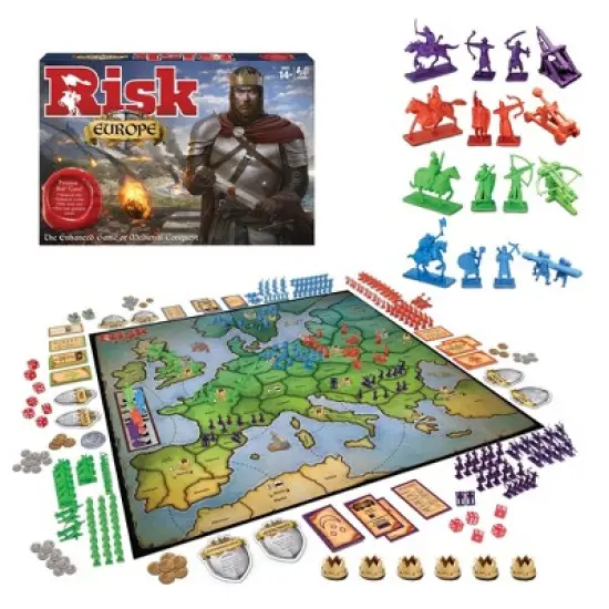 Winning Moves Games USA Board Game &ndash; Risk Europe: Medieval conquest with siege weapons, archers & more for 2&ndash;4 players, ages 14+ image {2}