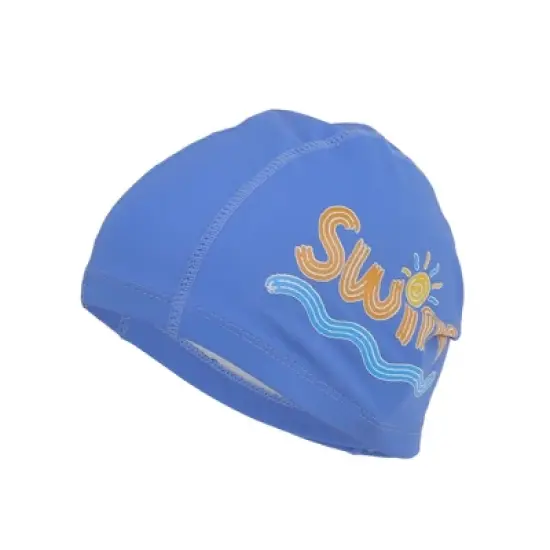 Unique Bargains Kid's Knitted PU Letter Printed Swim Cap 1 Pc image {5}