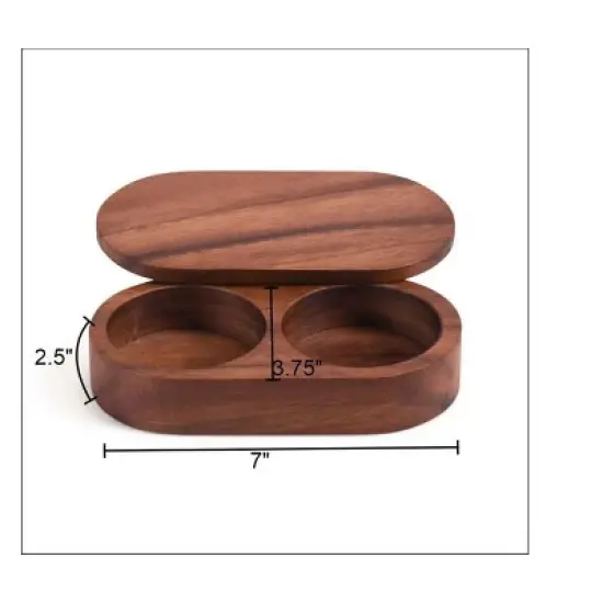 Kalmar Home Solid Acacia Salt & Pepper Pinch Pot w/ Cover image {4}