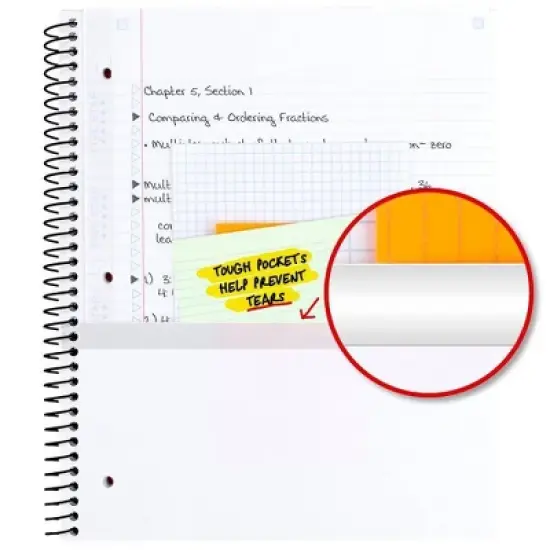 Five Star Active Subject Notebook 80ct Red image {3}