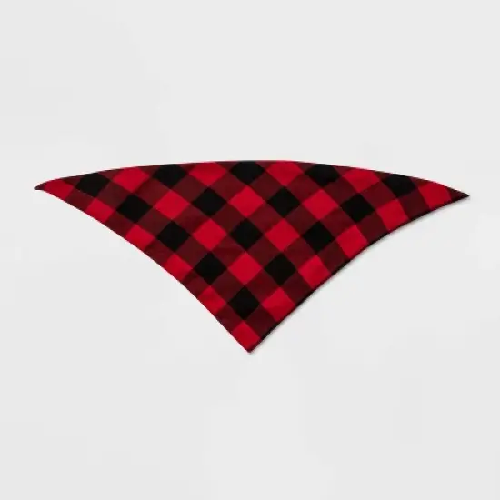 Buffalo Check Matching Family Pajama Dog and Cat Bandana - Wondershop&trade; Black/Red One Size Fits Most image {2}