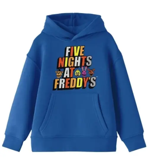 Five Nights At Freddy's Multi-Colored Text Logo Boy's Royal Blue Sweatshirt image {3}