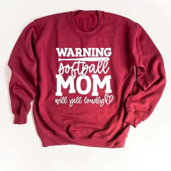 Simply Sage Market Warning Softball Mom Sweatshirt image {2}