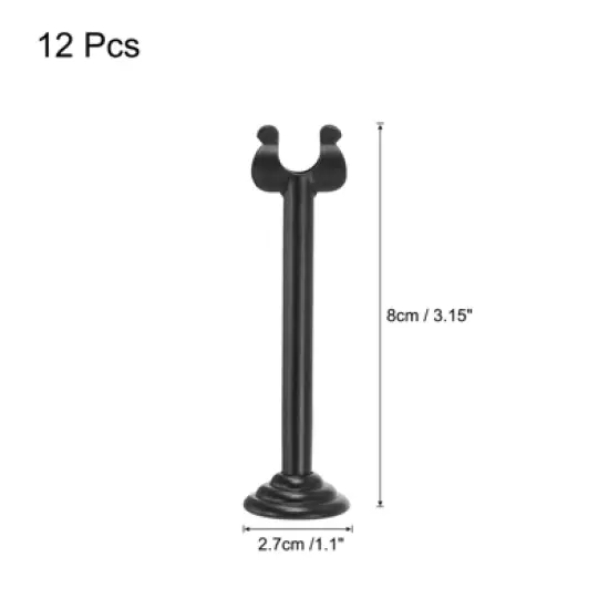 Unique Bargains Smooth Stable Rust Resistant Party Wedding Card Holders 12 Pcs Black 3.15 Inch image {1}