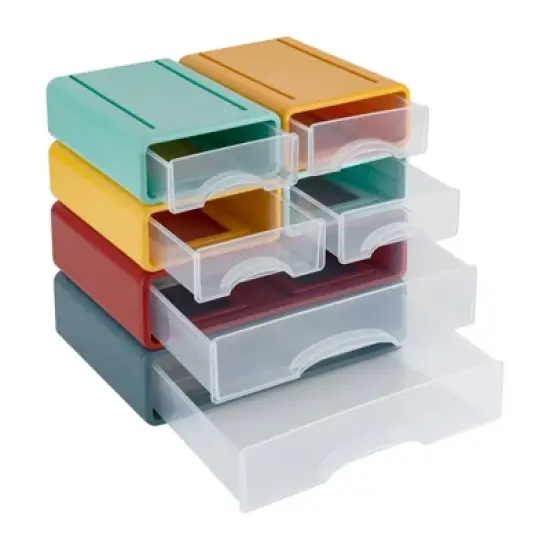 YIYIBYUS Desk Organiser With 6 Drawers, Plastic Office Table Organiser image {3}
