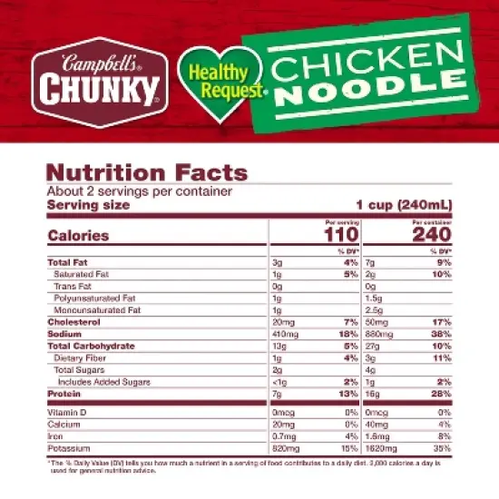 Campbell's Chunky Healthy Request Chicken Noodle Soup - 18.6oz image {7}