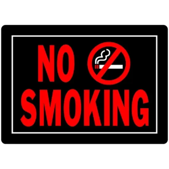 Hillman English Black No Smoking Sign 10 in. H X 14 in. W - Case of 6 image {1}