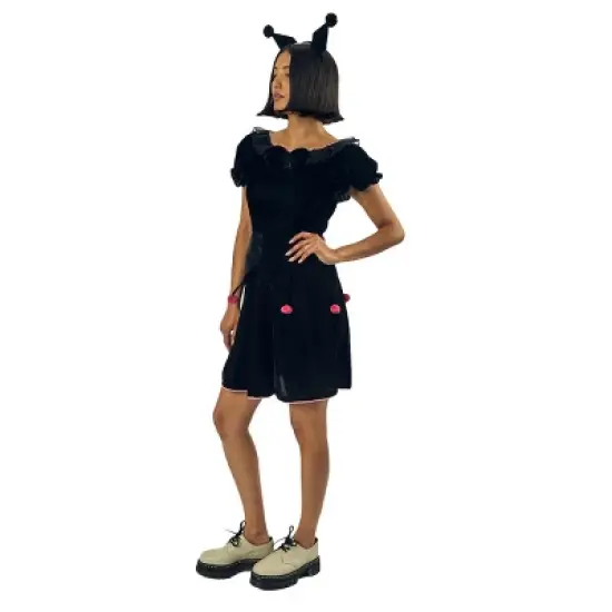 Kuromi Women's Black Cosplay Dress With Matching Headband image {4}