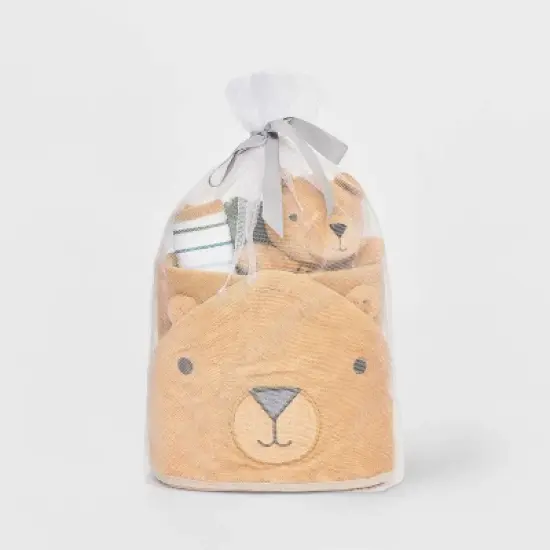 Baby 6pk Bear Bath Towel - Cloud Island&trade; Brown image {1}