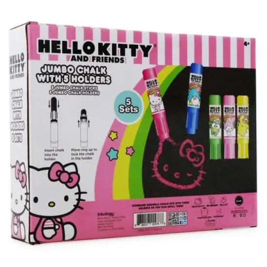 Inkology, LLC Hello Kitty 5-Piece Jumbo Chalk Set with Holders image {2}