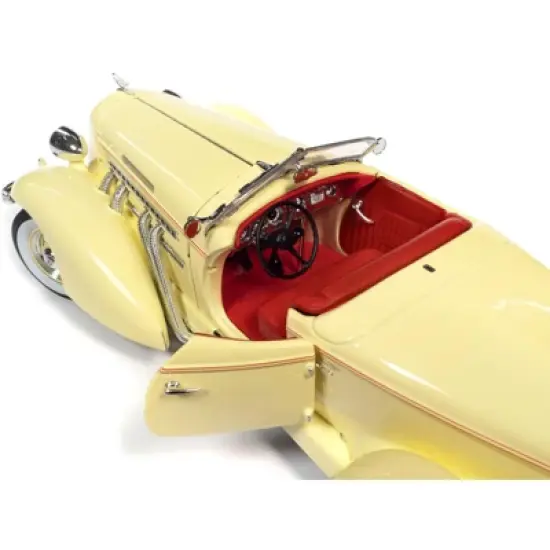 1935 Auburn 851 Speedster Cream with Red Interior 1/18 Diecast Model Car by Auto World image {3}
