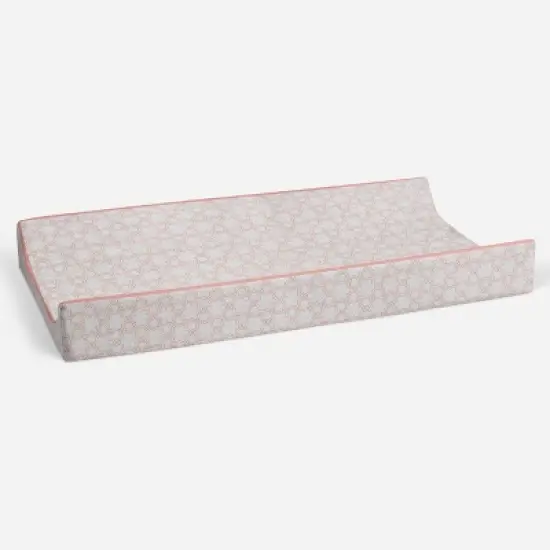 Bacati - Floral Muslin Changing Pad Cover Coral image {2}