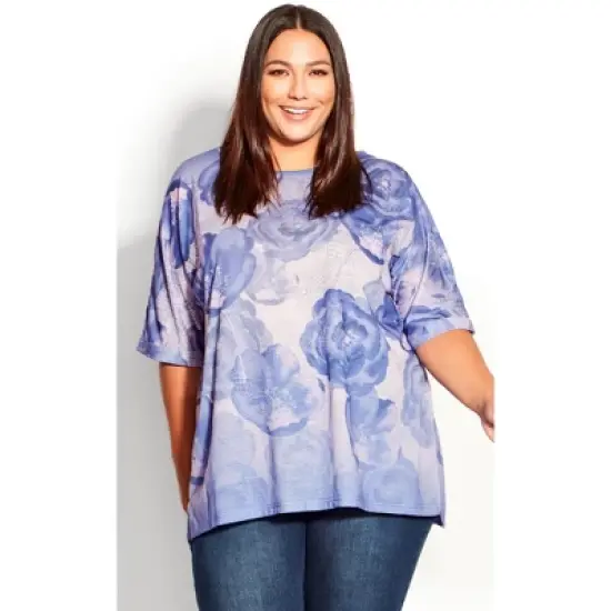 Women's Plus Size Leid Back Top  - Poppy Ombre Lilac | AVENUE image {3}