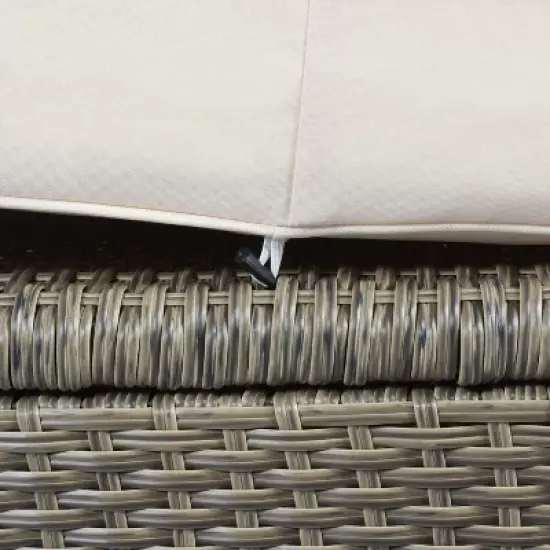 3-Piece Patio Wicker Sofa Set with Cushions, Pillows, Ottomans and Lift Top Coffee Table-ModernLuxe image {7}