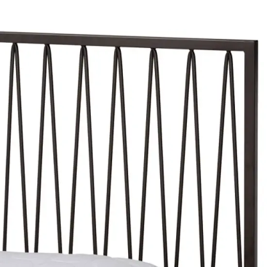 Jeanette Metal Platform Bed Black - Baxton Studio image {3}