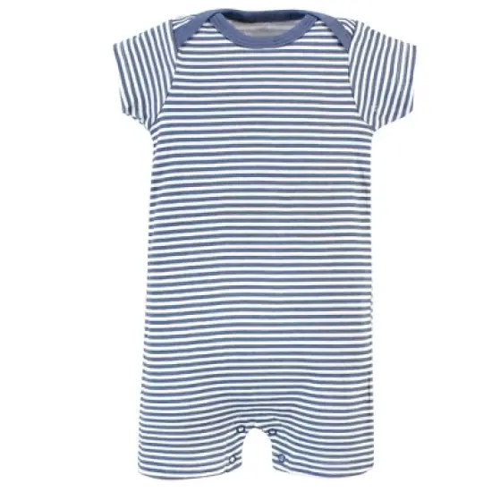 Hudson Baby Infant Boy Cotton Rompers 3pk, Sea Shore image {2}