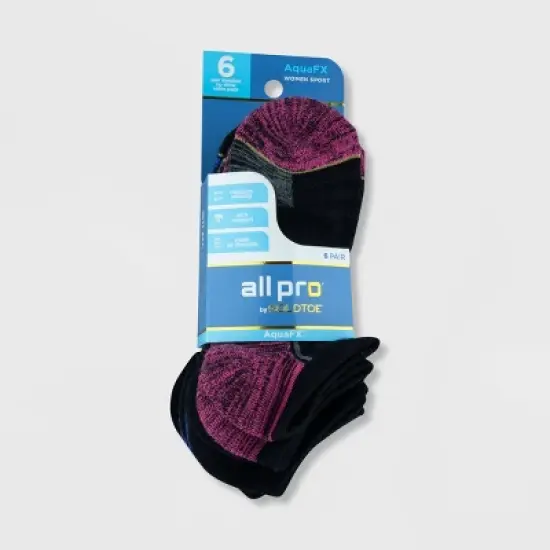 All Pro Women's Aqua FX 6pk No Show Socks - 4-10 image {1}