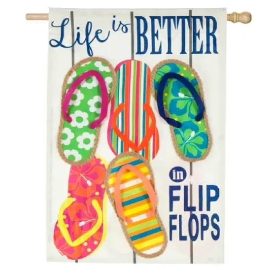 Evergreen Life Is Better In Flip Flops Suede House image {1}