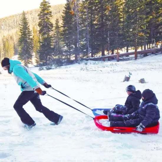 GoSports 2 Person Premium Snow Sled with Double Walled Construction, Pull Strap and Padded Seat image {3}