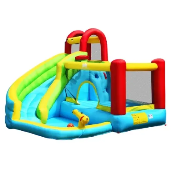 Costway Inflatable Kids Water Slide Jumper Bounce House Splash Water Pool W/ 480W Blower image {8}