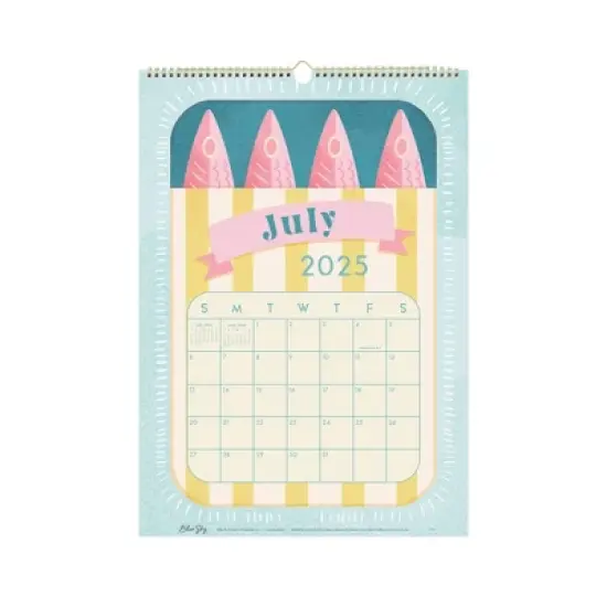 Blue Sky 12"x17" 2025-2026 Monthly Wall Calendar Tinned Assorted image {7}