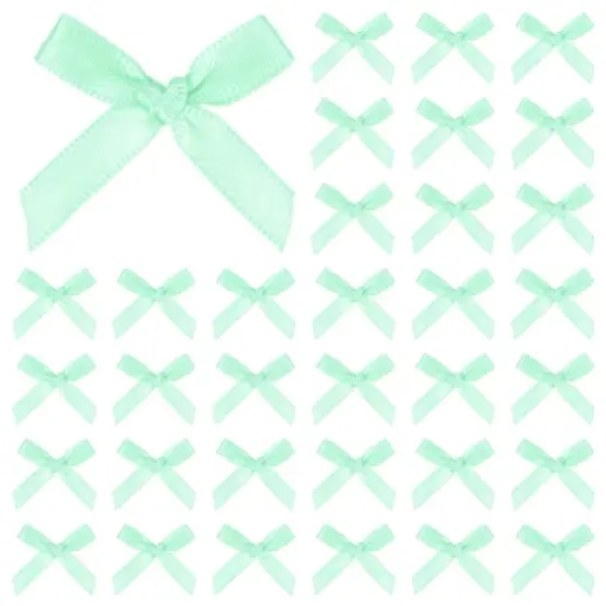 Unique Bargains Polyester Craft Durable Satin Ribbon Bow 1.6x1 Inch 100 Pcs image {14}