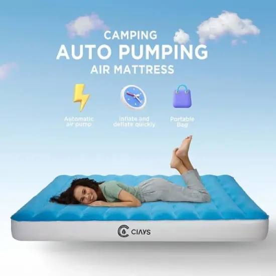 Ciays Twin Air Mattress with Built-in Pump, Blow Up Mattress w/ Carrying Bag image {6}