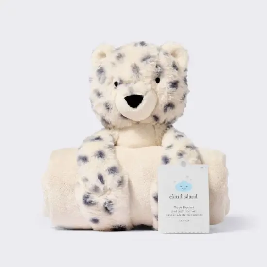 Plush Blanket with Soft Toy - Cream Leopard - Cloud Island&trade; image {3}