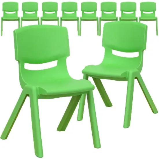 Flash Furniture 10 Pack Plastic Stackable School Chair with 12" Seat Height image {14}