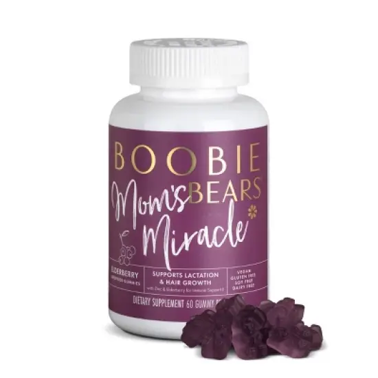 Boobie Bears&nbsp;Lactation Gummies,&nbsp;Lactation Supplement for Increased Breast Milk,&nbsp;Breastfeeding Vegan Supplements&nbsp;- 60ct image {1}