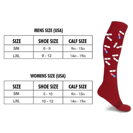 Copper Zone Energizing Fun Knee High Socks For Medical Professionals - 3 Pair Pack image {2}