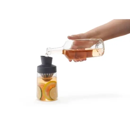 Rabbit 20 fl oz Liquor Infusing Decanter: Stainless Steel & Glass Carafe for Cold Beverages, Hand Wash, Clear image {4}