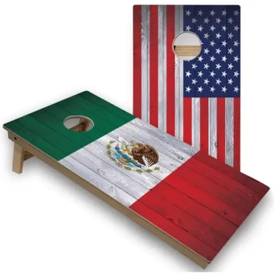 Skip's Garage Mexico & USA Flag Cornhole Board Set, Includes 2 Boards, 8 Bags image {5}