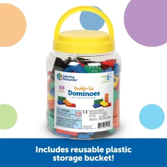 Learning Resources Double-Six Dominoes In Bucket, Ages 5+ image {3}