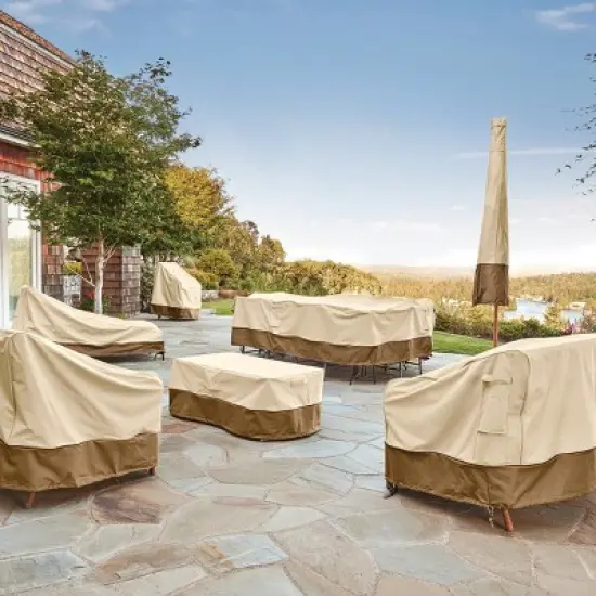 Classic Accessories Veranda Water-Resistant Patio Chaise Lounge 1pc Furniture Cover Beige image {1}