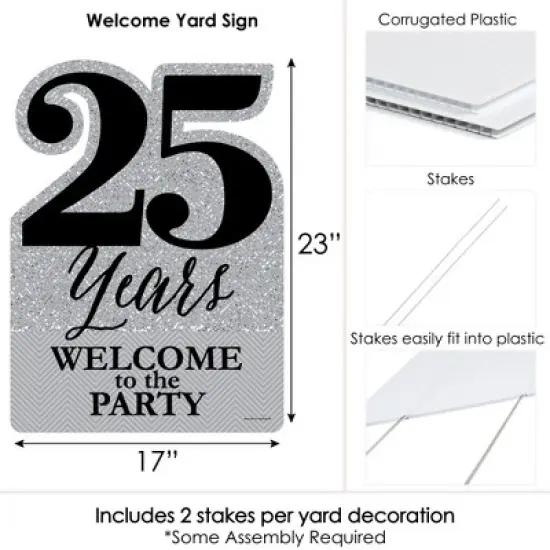 Big Dot of Happiness We Still Do - 25th Wedding Anniversary - Party Decorations - Anniversary Party Welcome Yard Sign image {6}
