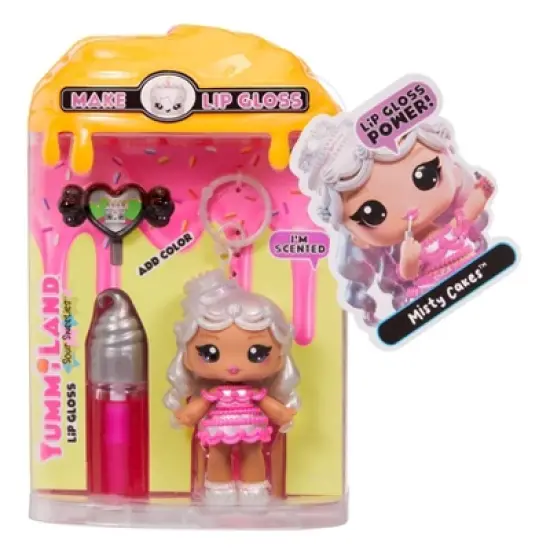 Yummiland Lip Gloss Doll: Sour Sweeties - Misty Cakes Includes DIY Lip Gloss + Removable Keychain image {6}