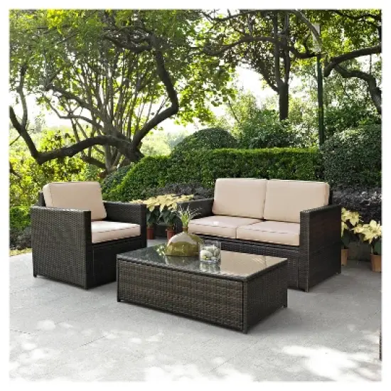 Palm Harbor 3pc All-Weather Wicker Patio Seating Set - Crosley image {6}