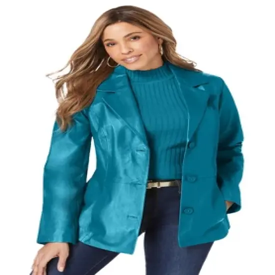 Jessica London Women&rsquo;s Plus Size Leather Blazer image {7}