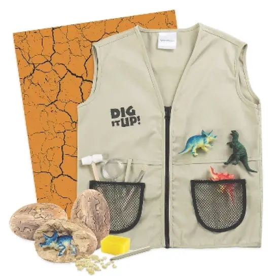 MindWare Dig It Up! 3 Large Dinosaur Excavation Digs Kit with Explorer Vest & Accessories image {1}
